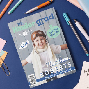 Kinder Grad Kul Förskolefoto Magasin Omslag Meddelande