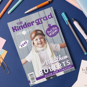 Kinder Grad Roligt Kindergarten Photo Magazine Cov Meddelande