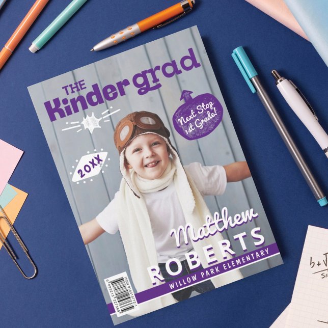 Kinder Grad Roligt Kindergarten Photo Magazine Cov Meddelande (Skapare uppladdad)