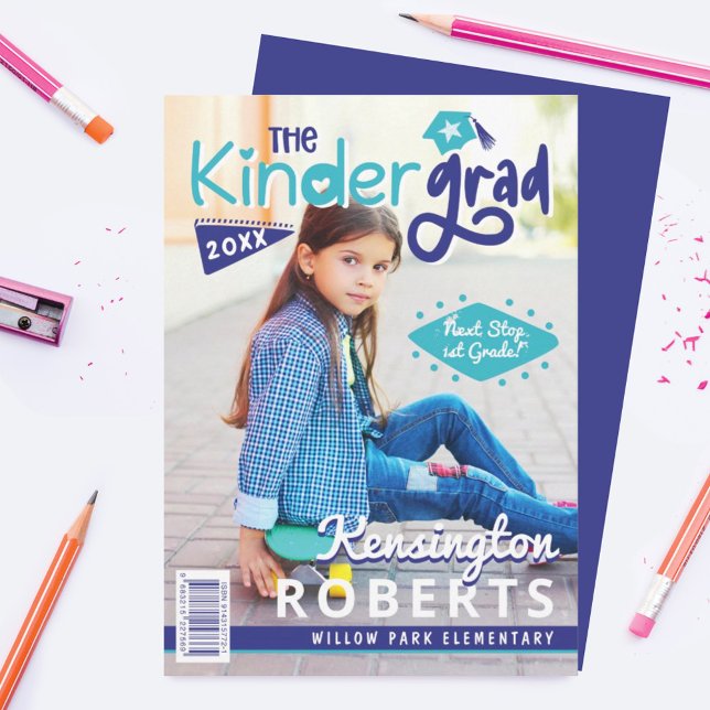 Kinder Grad Roligt Kindergarten Photo Magazine Cov Meddelande (Skapare uppladdad)