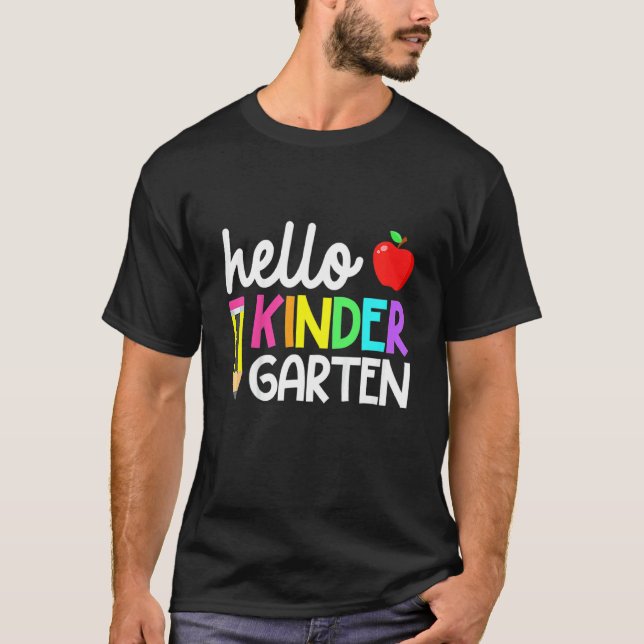 Kinder Hej Kindergarten Team Kinder Back to school T Shirt (Framsida)