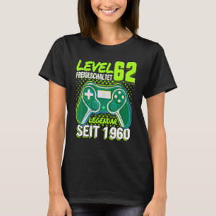 Kinder Level 62 Jahre Geburtstags Junge Gamer 1960 T Shirt