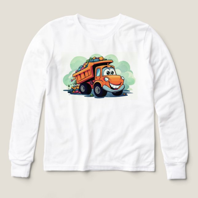 🚧👷‍♂️ Kinder Pullover – Cooles Baustellenauto  T Shirt (Design framsida)