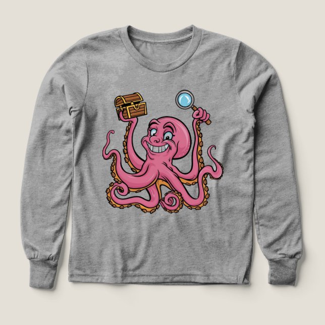 🐙 Kinder Pullover – Lustiger Oktopus T Shirt (Design framsida)