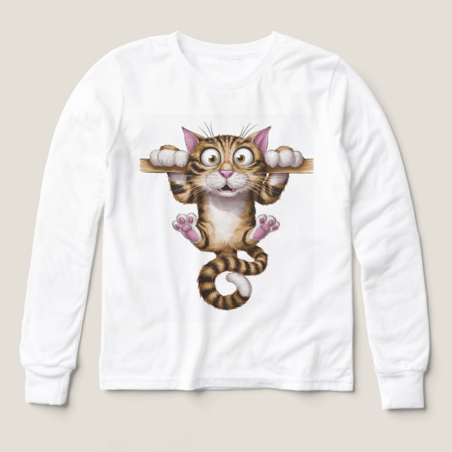 😺 Kinder Pullover – Süße Katze T Shirt (Design framsida)