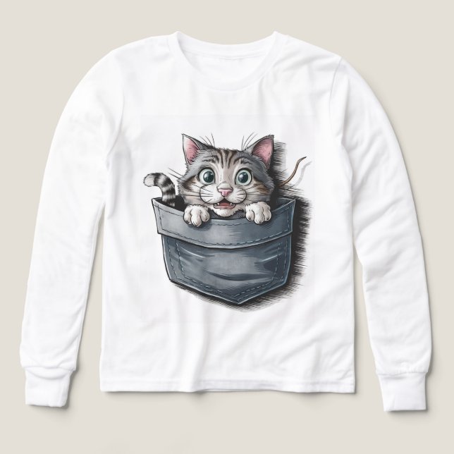  😺 Kinder Pullover – Süße Katze T Shirt (Design framsida)