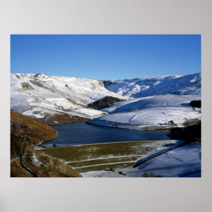 Kinder Reservoir Derbyshire England Helgdag Card Poster