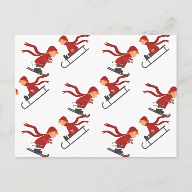 Kinder Schlitten Ski-barn har sparat Vykort (Framsida)