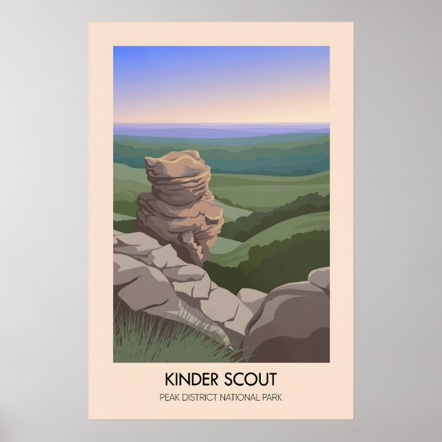 Kinder Scout Peak District Reseskylt Poster (Framsidan)