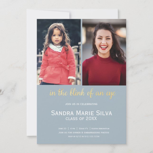 Kinder Senior Photo Studentfest Inbjudan (Framsida)