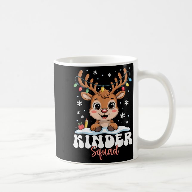 Kinder Squad Reindeer Christmas Lights Cute Winter Kaffemugg (Höger)