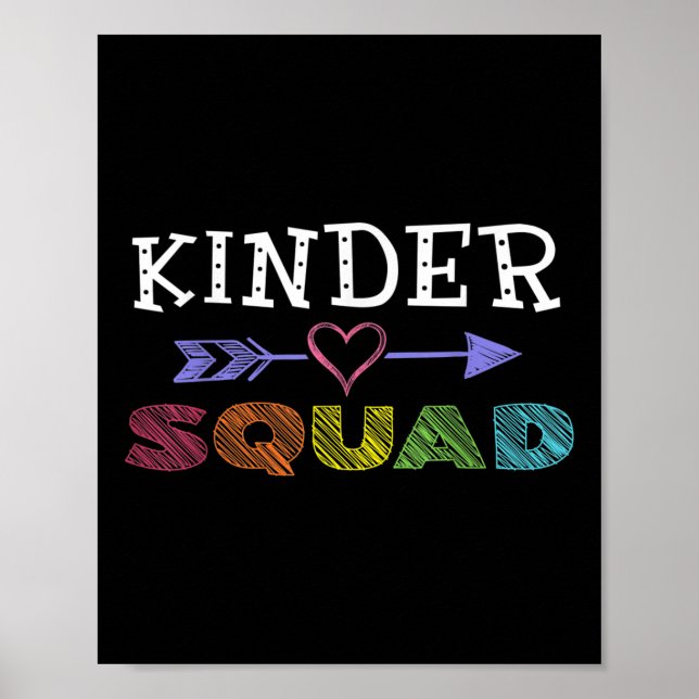 Kinder Squad Teacher Back to school Kindergarten Poster (Framsidan)