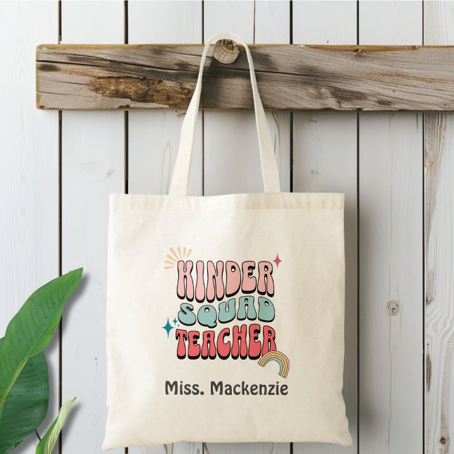 Kinder Squad Teacher Personlig Tygkasse (Skapare uppladdad)