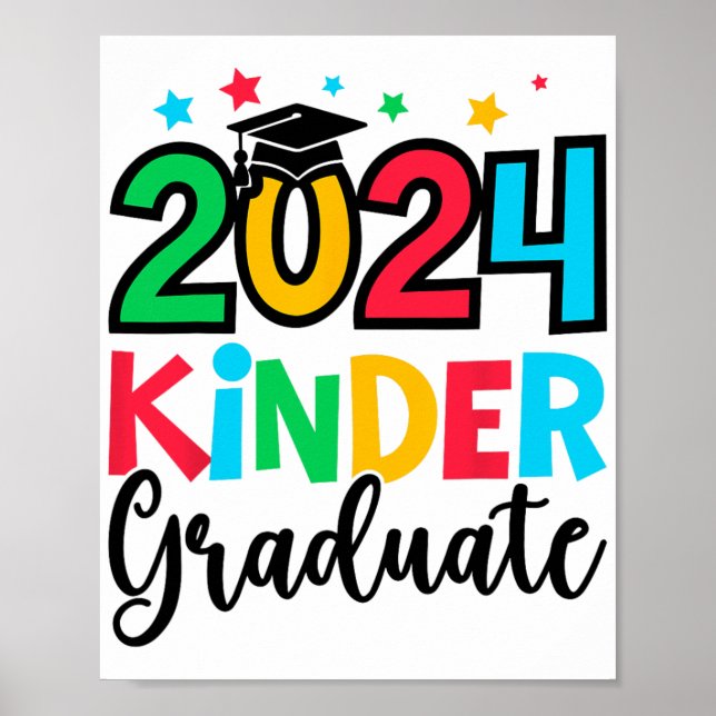 Kinder Student Kindergarten 2024 Studenten-gåvor Poster (Framsidan)