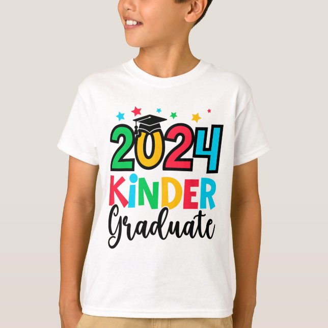 Kinder Student Kindergarten 2024 Studenten-gåvor T Shirt (Framsida)
