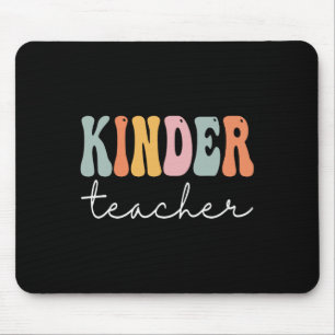 Kinder Teacher Retro Groovy Women Lycklig First Da Musmatta