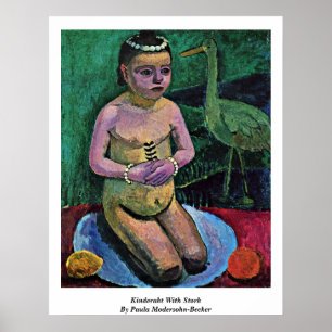 Kinderakt med storken av Paula Modersohn-Becker Poster