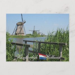 Kinderdijk Windmills Holland Postcard Vykort