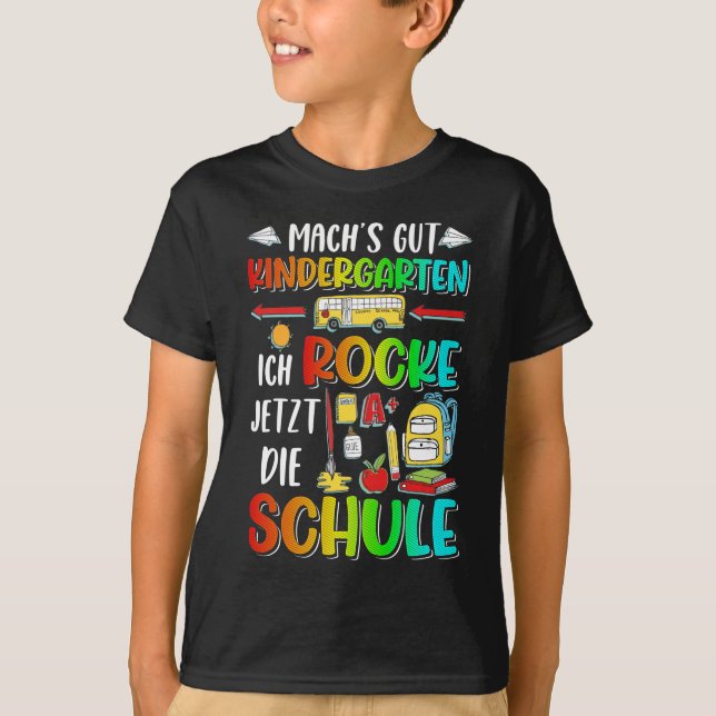 Kindergarten Abschlied Junge Mädchen Schule Schulk T Shirt (Framsida)
