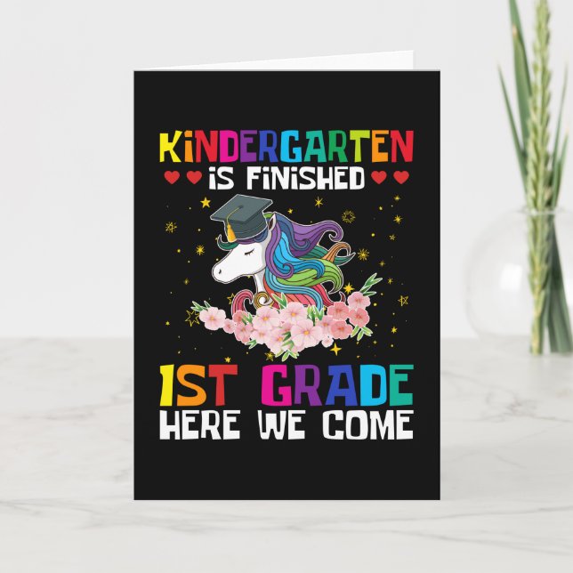 Kindergarten är Avslutat 1:a Klass Kort (Framsida)