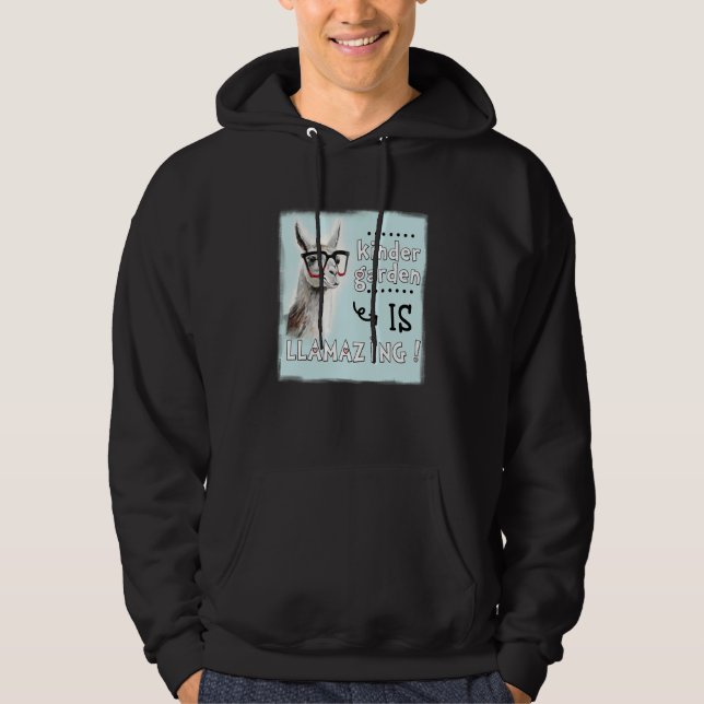 Kindergarten är Llamazing Llama Back to school Te Hoodie (Framsida)