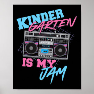 Kindergarten är min Sylt - Vintage 80s Boombox Tea Poster