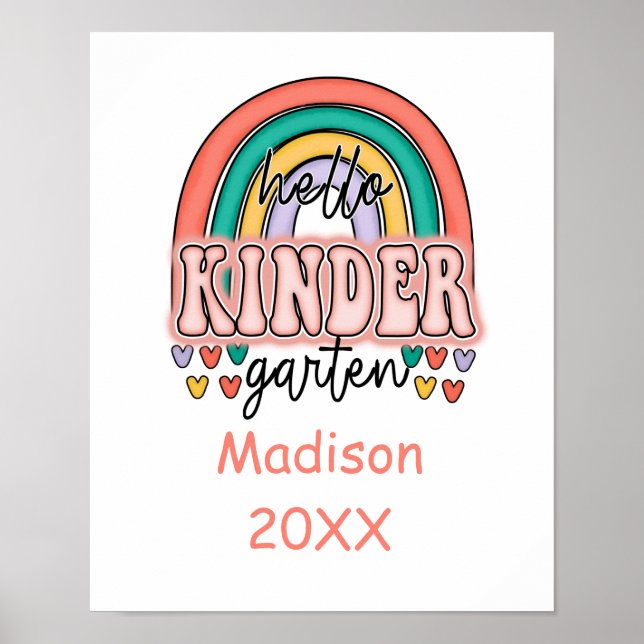 Kindergarten Back to school Rainbow Personlig Poster (Framsidan)