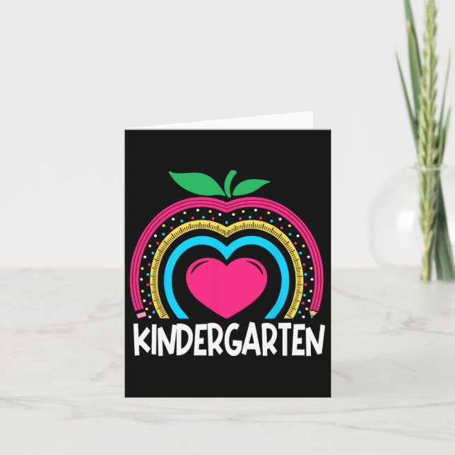 Kindergarten Boho Rainbow Teacher Team Kinder Squa Kort (Framsida)