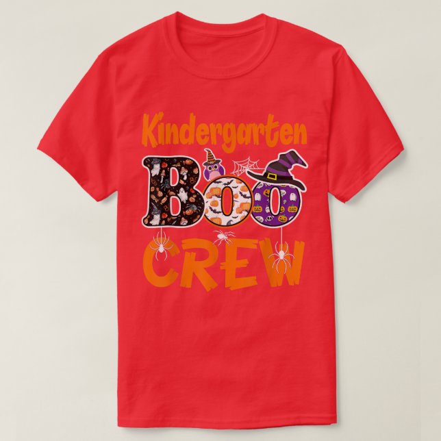 Kindergarten Boo Crew Teacher Student Halloween Co T Shirt (Design framsida)