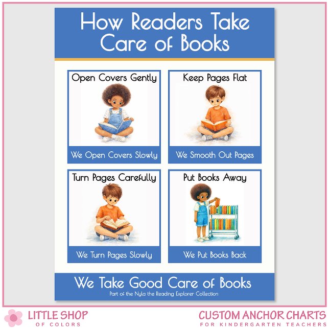Kindergarten Book Care Teacher Anchor Chart Poster (Skapare uppladdad)