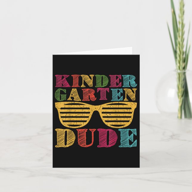 Kindergarten Boy Funny First Day Back to school S Kort (Framsida)