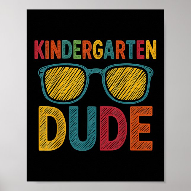 Kindergarten Boy Funny First Day Back to school S Poster (Framsidan)