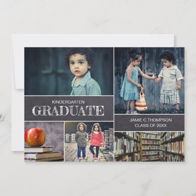 Kindergarten Boy Student Photo Announcement Inbjudningar (Framsida)