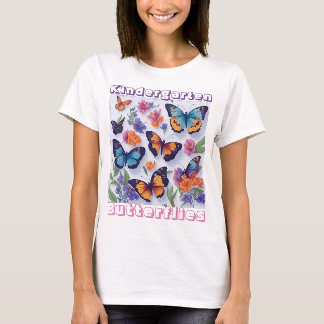 Kindergarten Butterflies T Shirt (Framsida)