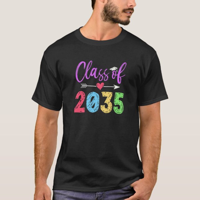 Kindergarten Class Of 2035 Graduation First Day Of T Shirt (Framsida)