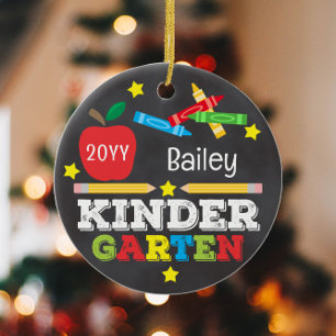 Kindergarten Colorful Chalkboard KeepsakKids Julgransprydnad Keramik