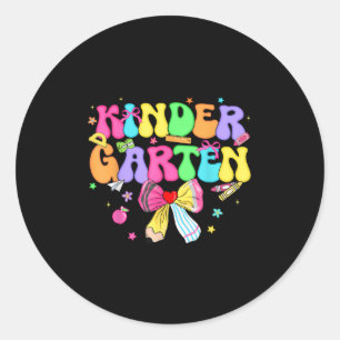 Kindergarten Coquette Pencil Bow Teacher Girl Wome Runt Klistermärke