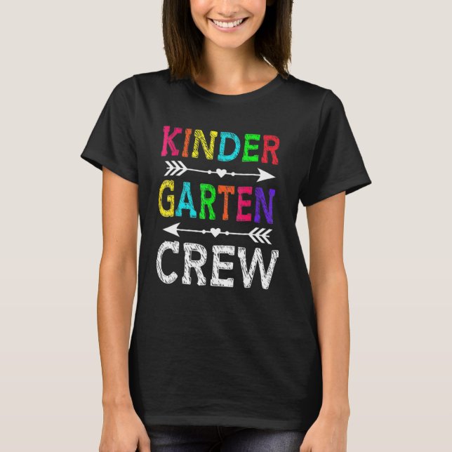 Kindergarten Crew Back To School  For Teacher Stud T Shirt (Framsida)