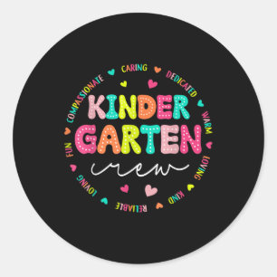 Kindergarten Crew Back to school Kindergarten Teac Runt Klistermärke