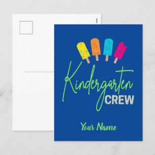 Kindergarten Crew för förskolebarn Vintage Helg Vykort