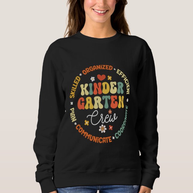 Kindergarten Crew Kinder Back to school Teacher Te T Shirt (Framsida)