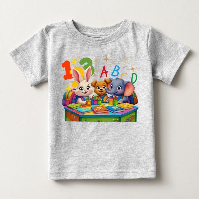 Kindergarten Cuties - ABC Animal Friends T Shirt (Framsida)