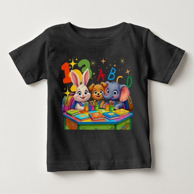 Kindergarten Cuties - ABC Animal Friends T Shirt (Framsida)
