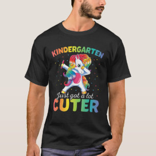 Kindergarten Dabbing Unicorn Girls Kids tillbaka t Shirt