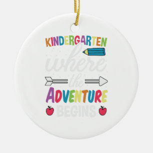 Kindergarten där Äventyr börjar Julgransprydnad Keramik
