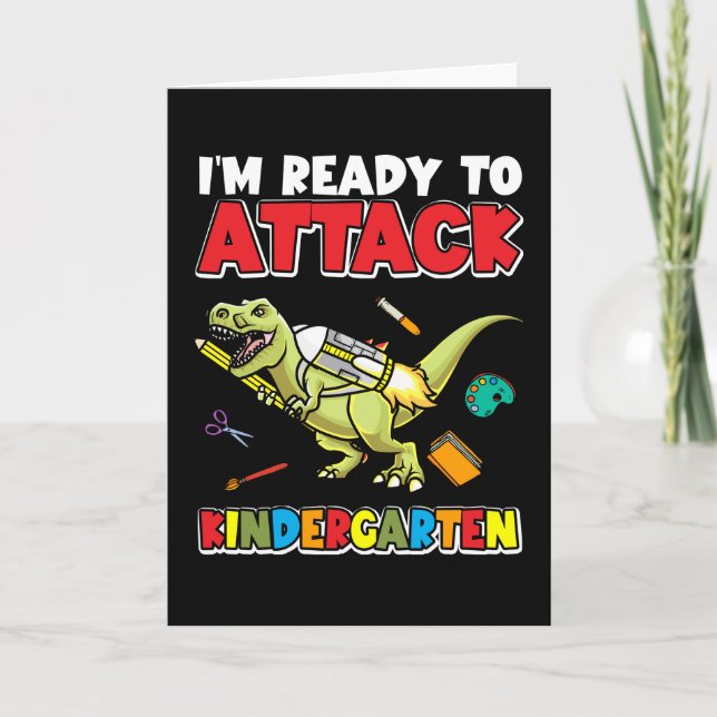 Kindergarten Dinosaurs första dag Kort (Framsida)