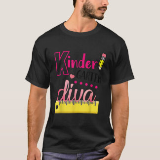 Kindergarten Diva Cute First Day of School Kids Gi T Shirt