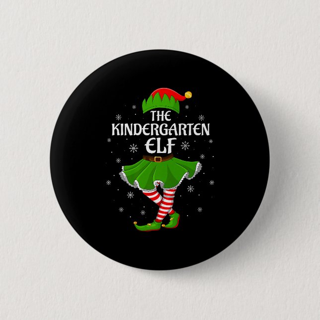 Kindergarten Elf Christmas Family Girls Women Elf  Knapp (Framsida)
