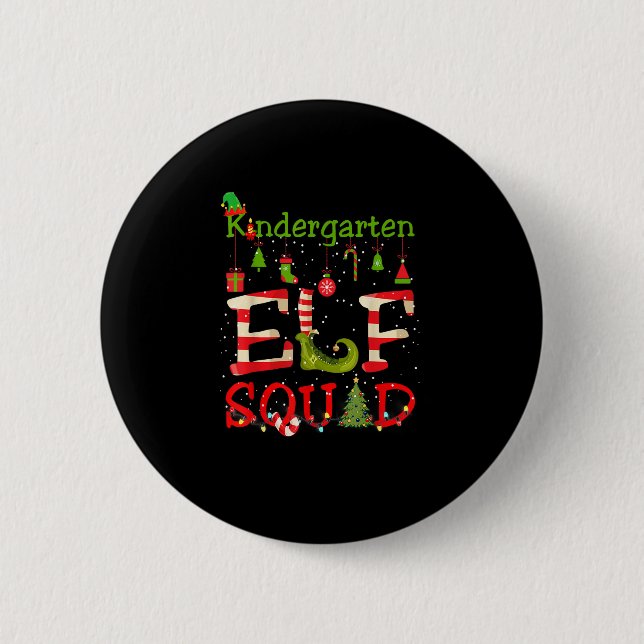 Kindergarten ELF Squad Funny jul Ljus Kids Knapp (Framsida)