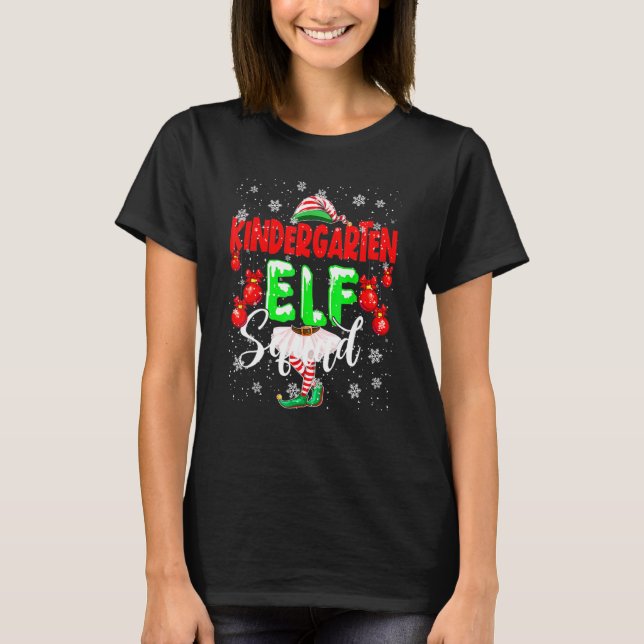 Kindergarten Elf Squad jul Elf Girl Kids Te T Shirt (Framsida)